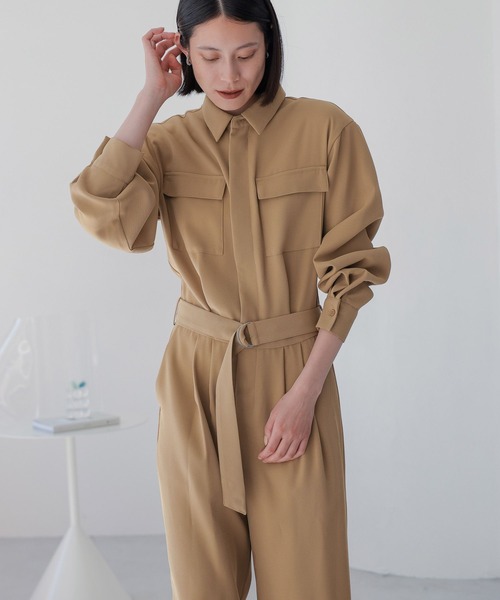 サルセーション　ジャンプスーツ　M ライトブラウン SLY | MANNISH TAILOR ジャンプスーツ (オールインワン ) |SHEL'TTER