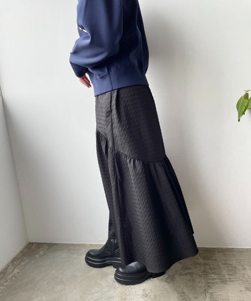 LOWRYS FARM（ローリーズファーム）の「ギャザーティアードスカート　 969875（スカート・レディース・チャコールグレー/グリーン/アイボリー/その他/ブラック・FREE）」の5枚目の写真