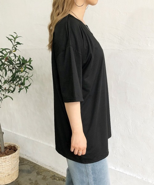 SHEENA(シーナ)の「バックミニbearプリントルーズTシャツ(Tシャツ/カットソー・レディース・ブラック/ホワイト・M)」の5枚目の写真