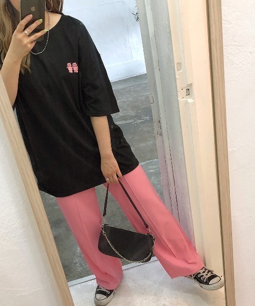 SHEENA(シーナ)の「バックミニbearプリントルーズTシャツ(Tシャツ/カットソー・レディース・ブラック/ホワイト・M)」の7枚目の写真