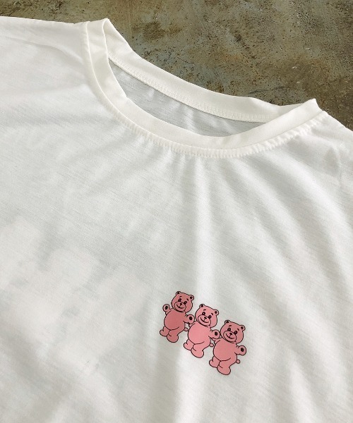 SHEENA(シーナ)の「バックミニbearプリントルーズTシャツ(Tシャツ/カットソー・レディース・ブラック/ホワイト・M)」の9枚目の写真