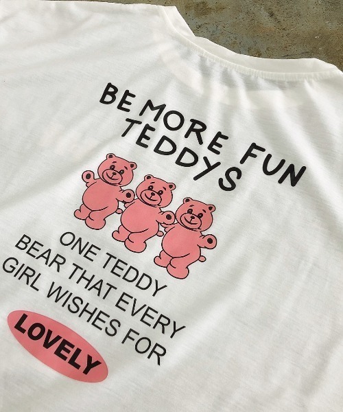 SHEENA(シーナ)の「バックミニbearプリントルーズTシャツ(Tシャツ/カットソー・レディース・ブラック/ホワイト・M)」の11枚目の写真