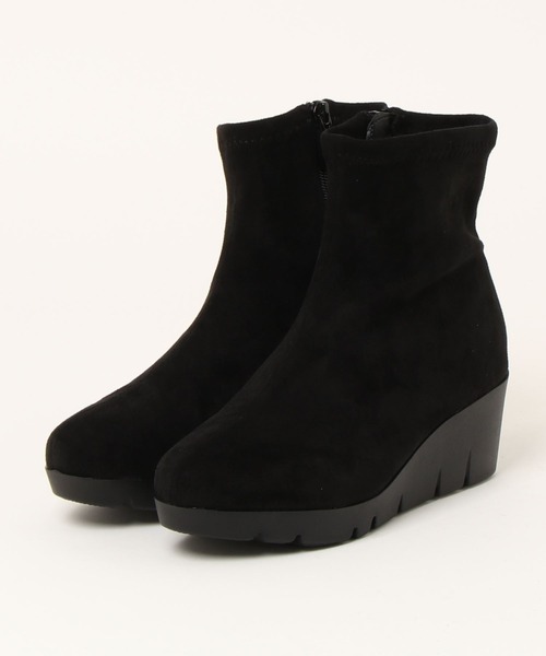 Noubel Voug Relax(ヌーベルヴォーグリラックス)の「厚底 ストレッチショートブーツ(ブーツ・レディース・ブラック/グレー/モカ・24.5cm/23.5cm/23cm/24cm/22.5cm)」の11枚目の写真