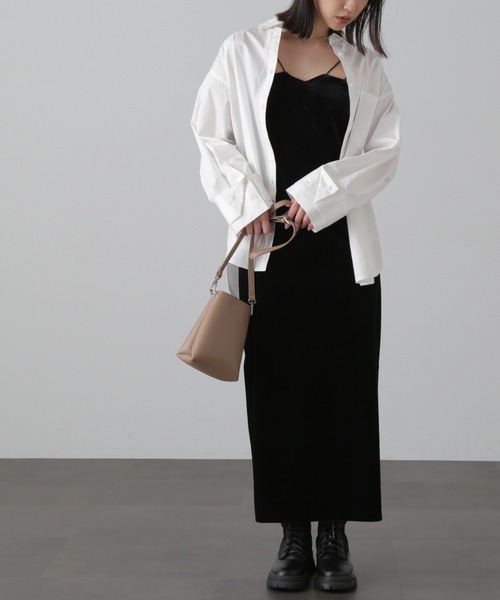 FREE'S MART（フリーズマート）の「◆ベロア2ストラップキャミワンピース（ワンピース・レディース・ブラウン/ブラック/ネイビー・SMALL/MEDIUM）」の10枚目の写真