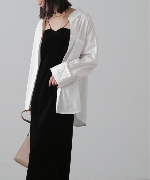 FREE'S MART（フリーズマート）の「◆ベロア2ストラップキャミワンピース（ワンピース・レディース・ブラウン/ブラック/ネイビー・SMALL/MEDIUM）」の4枚目の写真