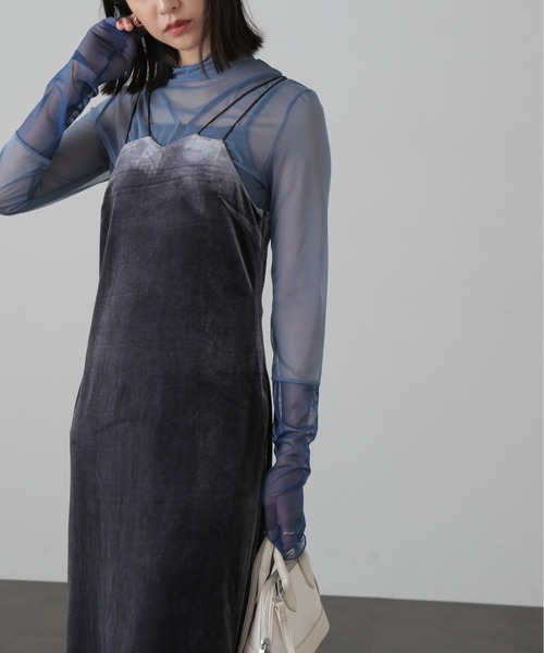 FREE'S MART（フリーズマート）の「◆ベロア2ストラップキャミワンピース（ワンピース・レディース・ブラウン/ブラック/ネイビー・SMALL/MEDIUM）」の18枚目の写真