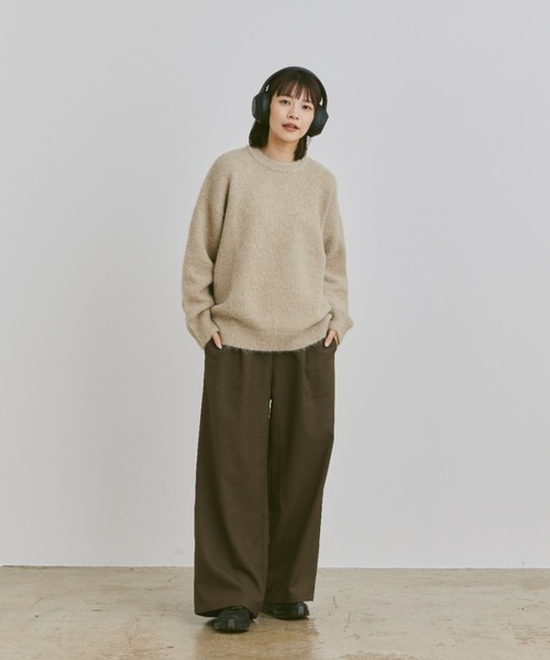 flaner（フラネ）の「wool mix shaggy knit / ウールミックスシャギーニット（ニット/セーター・レディース・チャコールグレー/ベージュ/ネイビー・MEDIUM/LARGE）」の21枚目の写真