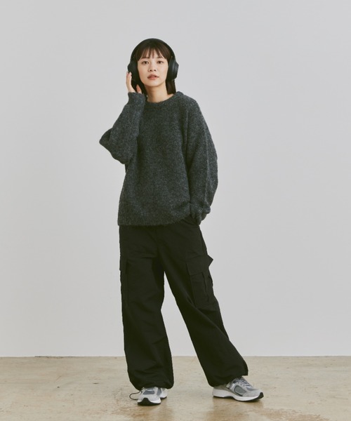 flaner（フラネ）の「wool mix shaggy knit / ウールミックスシャギーニット（ニット/セーター・レディース・チャコールグレー/ベージュ/ネイビー・MEDIUM/LARGE）」の11枚目の写真