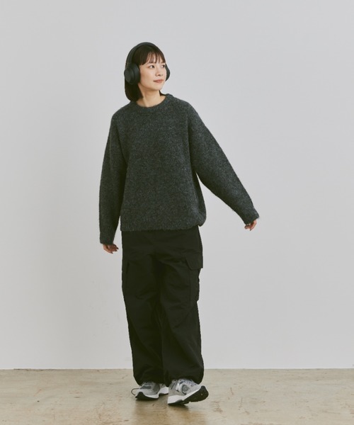 flaner（フラネ）の「wool mix shaggy knit / ウールミックスシャギーニット（ニット/セーター・レディース・チャコールグレー/ベージュ/ネイビー・MEDIUM/LARGE）」の12枚目の写真