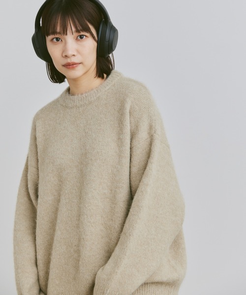 flaner（フラネ）の「wool mix shaggy knit / ウールミックスシャギーニット（ニット/セーター・レディース・チャコールグレー/ベージュ/ネイビー・MEDIUM/LARGE）」の19枚目の写真