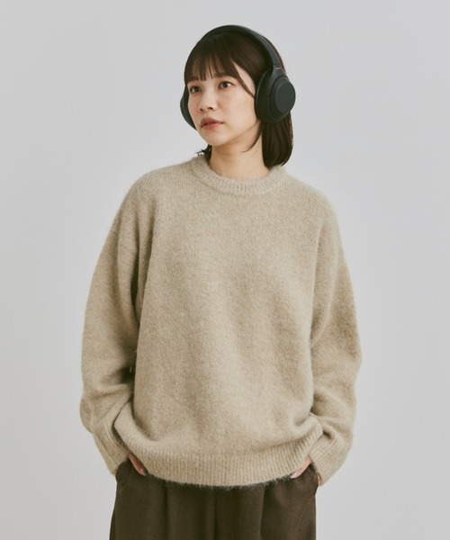 flaner（フラネ）の「wool mix shaggy knit / ウールミックスシャギーニット（ニット/セーター・レディース・チャコールグレー/ベージュ/ネイビー・MEDIUM/LARGE）」の15枚目の写真