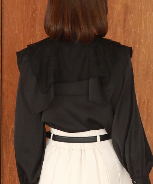 archives（アルシーヴ）の「レースケープリボンタイブラウス（シャツ/ブラウス・レディース・オフホワイト/ベージュ/ブラック・MEDIUM）」の18枚目の写真