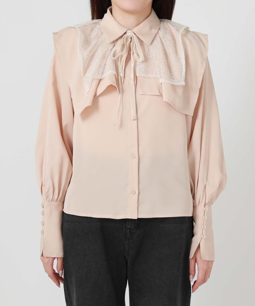 archives（アルシーヴ）の「レースケープリボンタイブラウス（シャツ/ブラウス・レディース・オフホワイト/ベージュ/ブラック・MEDIUM）」の14枚目の写真