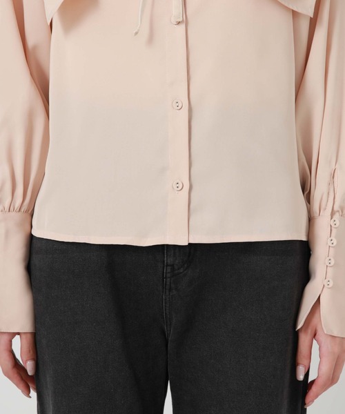 archives（アルシーヴ）の「レースケープリボンタイブラウス（シャツ/ブラウス・レディース・オフホワイト/ベージュ/ブラック・MEDIUM）」の9枚目の写真