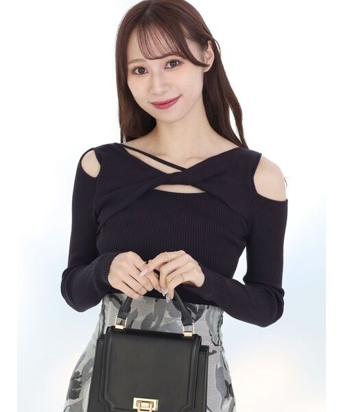 MERCURYDUO（マーキュリーデュオ）の「アシメツイストニットプルオーバー（ニット/セーター・レディース・オフホワイト/ネイビー/ミント・FREE）」の13枚目の写真