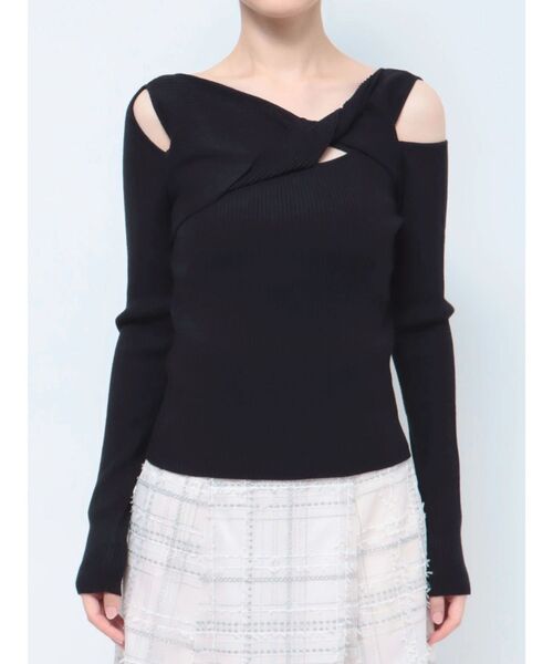 MERCURYDUO（マーキュリーデュオ）の「アシメツイストニットプルオーバー（ニット/セーター・レディース・オフホワイト/ネイビー/ミント・FREE）」の17枚目の写真