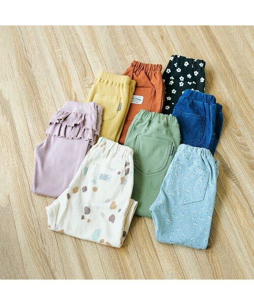 apres les cours（アプレレクール）の「【5色展開・防汚加工】バラエティ総柄パンツ/7days Style pants（その他パンツ・キッズ・インディゴブルー/キナリ/ライトグレー/ブラック/ブラウン・100/80/130/90/120/110）」の8枚目の写真
