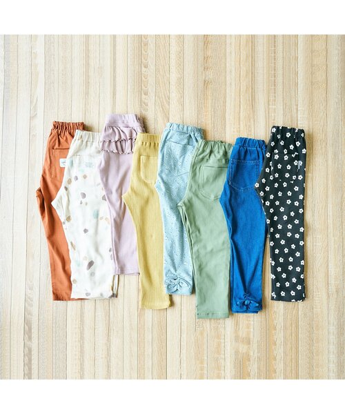 apres les cours（アプレレクール）の「【5色展開・防汚加工】バラエティ総柄パンツ/7days Style pants（その他パンツ・キッズ・インディゴブルー/キナリ/ライトグレー/ブラック/ブラウン・100/80/130/90/120/110）」の9枚目の写真