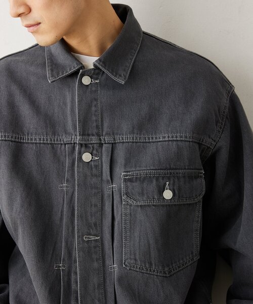 JOURNAL STANDARD relume（ジャーナルスタンダード　レリューム）の「AMERICAN デニムトラッカージャケット  by COTTON USA（デニムジャケット・メンズ・ネイビー/ブラック/ブルー系その他・LARGE/MEDIUM）」の15枚目の写真