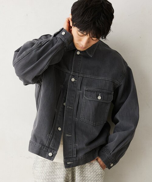 JOURNAL STANDARD relume（ジャーナルスタンダード　レリューム）の「AMERICAN デニムトラッカージャケット  by COTTON USA（デニムジャケット・メンズ・ネイビー/ブラック/ブルー系その他・LARGE/MEDIUM）」の16枚目の写真