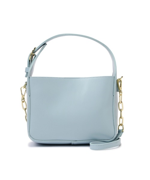 N.（N. Natural Beauty Basic）（エヌエヌナチュラルビューティーベーシック）の「ワンハンドルエナメルショルダーバッグ（ビジネスバッグ・レディース・ブルー/ベージュ・ﾌﾘ-）」の4枚目の写真