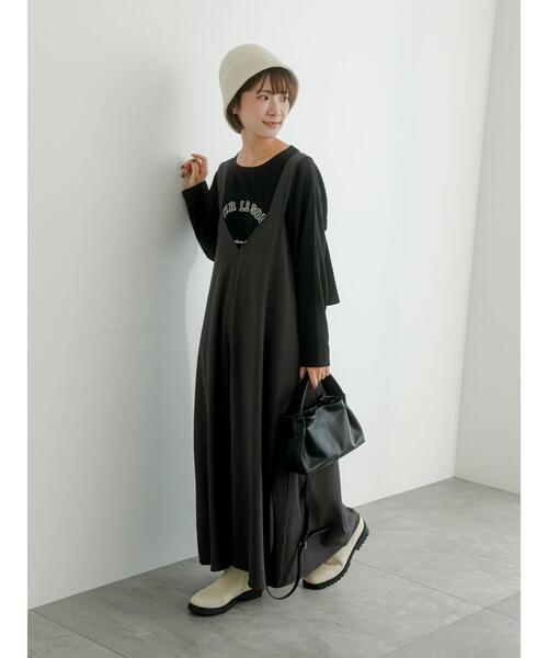 Samansa Mos2 blue（サマンサモスモスブルー）の「前後2WAYノットワンピース（ワンピース・レディース・ブラック/ブラウン/チャコールグレー・F）」の3枚目の写真