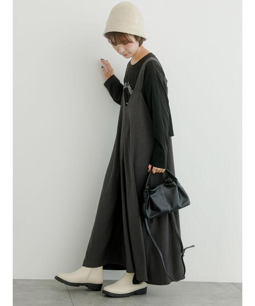 Samansa Mos2 blue（サマンサモスモスブルー）の「前後2WAYノットワンピース（ワンピース・レディース・ブラック/ブラウン/チャコールグレー・F）」の6枚目の写真