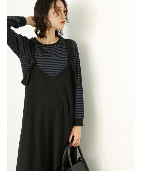 Samansa Mos2 blue（サマンサモスモスブルー）の「前後2WAYノットワンピース（ワンピース・レディース・ブラック/ブラウン/チャコールグレー・F）」の9枚目の写真