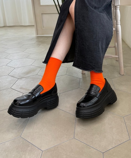 ORiental TRaffic(オリエンタルトラフィック)の「ボリュームソールコインローファー 31318(ローファー・レディース・ブラック/パープル・34/42/38/35/41/40/36/39/37)」の5枚目の写真