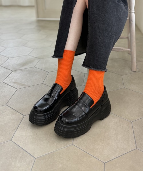 ORiental TRaffic(オリエンタルトラフィック)の「ボリュームソールコインローファー 31318(ローファー・レディース・ブラック/パープル・34/42/38/35/41/40/36/39/37)」の6枚目の写真