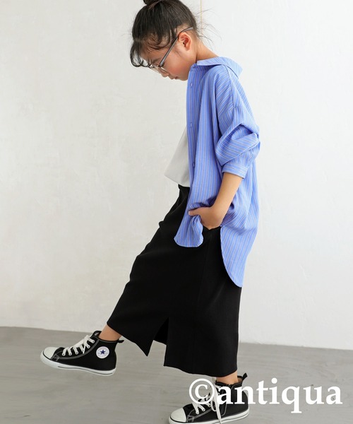 antiqua（アンティカ）の「リブスカート（スカート・キッズ・レッド/ブラック/オレンジ/ブルー・130/140/160/150/120）」の8枚目の写真