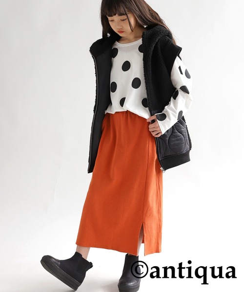 antiqua（アンティカ）の「リブスカート（スカート・キッズ・レッド/ブラック/オレンジ/ブルー・130/140/160/150/120）」の17枚目の写真