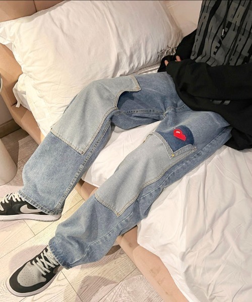 MGV(エムジーヴィー)の「ストリートハートロゴデニム(デニムパンツ・メンズ・ライトブルー/ブルー・LARGE/MEDIUM/X-LARGE)」の1枚目の写真