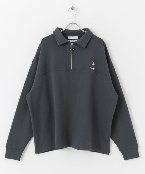 SENSE OF PLACE by URBAN RESEARCH（センスオブプレイスバイアーバンリサーチ）の「『別注』TeddyBear×SOP　テディベアハーフZIPスウェット（スウェット・メンズ・グリーン/オートミール/ブラック/チャコールグレー・LARGE/MEDIUM）」の5枚目の写真