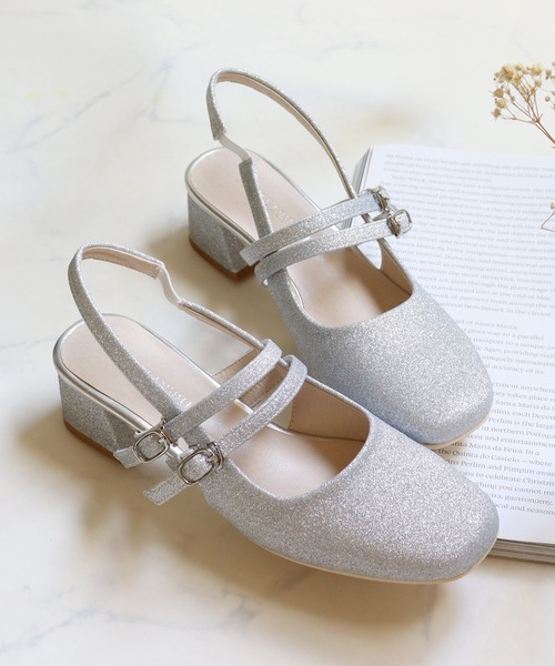 LibertyDoll(リバティードール)の「スクエア スリングバック ダブルメリージェーンパンプス(パンプス・レディース・ゴールド/ブラック系3/アイボリー/ブラック系1/シルバー/ブラック系2/ベージュ/シルバー系1・SS/S/M/3L/LL/L)」の12枚目の写真