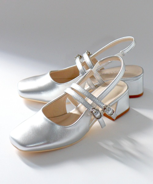 LibertyDoll(リバティードール)の「スクエア スリングバック ダブルメリージェーンパンプス(パンプス・レディース・ゴールド/ブラック系3/アイボリー/ブラック系1/シルバー/ブラック系2/ベージュ/シルバー系1・SS/S/M/3L/LL/L)」の17枚目の写真