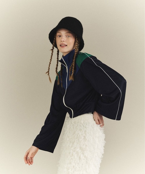 FREE'S MART(フリーズマート)の「◆<コレクション>トラックジャケット(ナイロンジャケット・レディース・ネイビー・FREE)」の2枚目の写真