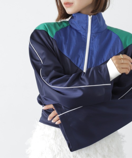 FREE'S MART(フリーズマート)の「◆<コレクション>トラックジャケット(ナイロンジャケット・レディース・ネイビー・FREE)」の7枚目の写真