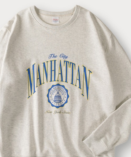 SlashDate(スラッシュデイト)の「MANHATTAN&GO YOURSELF/アソートクルーネックスウェット/ユニセックス(スウェット・メンズ・アッシュグレー/ブルー系その他/グレー系その他/ネイビー/アイボリー/グレー・M/L)」の2枚目の写真