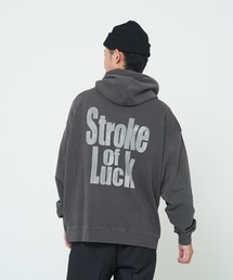 裏毛ピグメント加工バックロゴプルパーカー(M1)