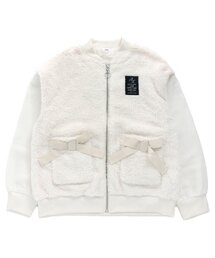 【裏起毛】ボアドッキングフードレスパーカー