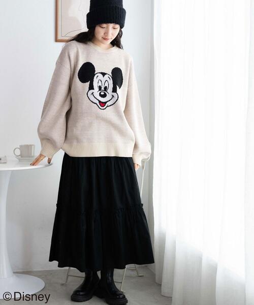 Disney（ディズニー）の「∴WEGO/別注Disneyジャガードニット（ニット/セーター・レディース・レッド/アイボリー・FREE）」の3枚目の写真