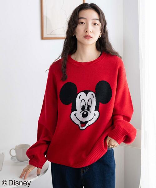 Disney（ディズニー）の「∴WEGO/別注Disneyジャガードニット（ニット/セーター・レディース・レッド/アイボリー・FREE）」の7枚目の写真