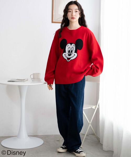 Disney（ディズニー）の「∴WEGO/別注Disneyジャガードニット（ニット/セーター・レディース・レッド/アイボリー・FREE）」の9枚目の写真