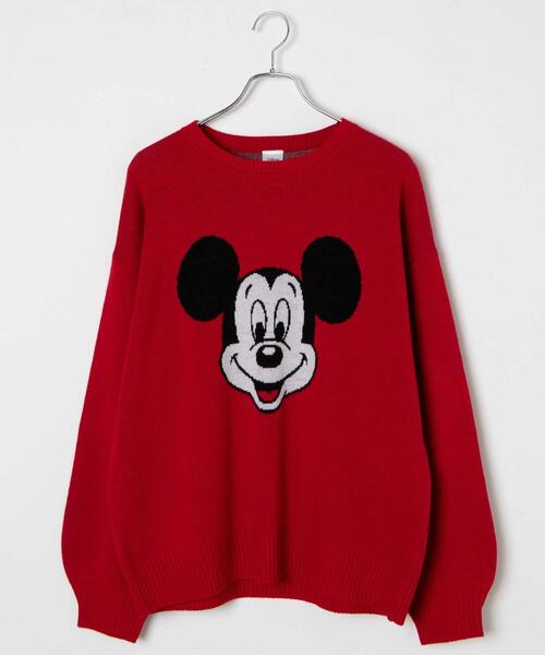 Disney（ディズニー）の「∴WEGO/別注Disneyジャガードニット（ニット/セーター・レディース・レッド/アイボリー・FREE）」の10枚目の写真