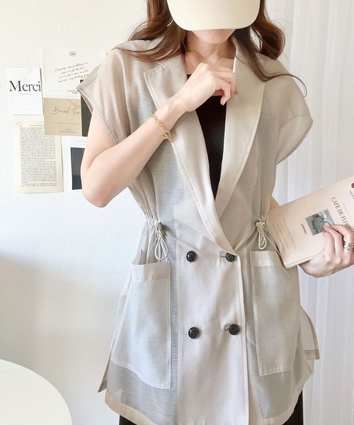 classicalelf（クラシカルエルフ）の「シンプルコーデを格上げ。ウエストドロストシアーダブルジレ（ベスト・レディース・ブラック/アイボリー/イエロー系その他・LARGE/MEDIUM/SMALL/X-LARGE）」の17枚目の写真