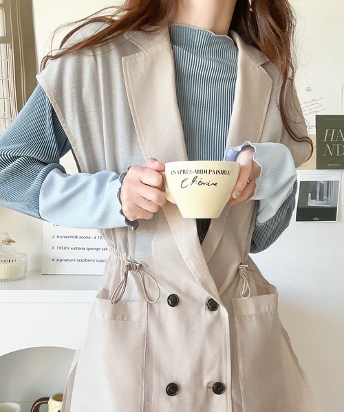 classicalelf（クラシカルエルフ）の「シンプルコーデを格上げ。ウエストドロストシアーダブルジレ（ベスト・レディース・ブラック/アイボリー/イエロー系その他・LARGE/MEDIUM/SMALL/X-LARGE）」の18枚目の写真