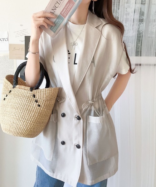 classicalelf（クラシカルエルフ）の「シンプルコーデを格上げ。ウエストドロストシアーダブルジレ（ベスト・レディース・ブラック/アイボリー/イエロー系その他・LARGE/MEDIUM/SMALL/X-LARGE）」の21枚目の写真