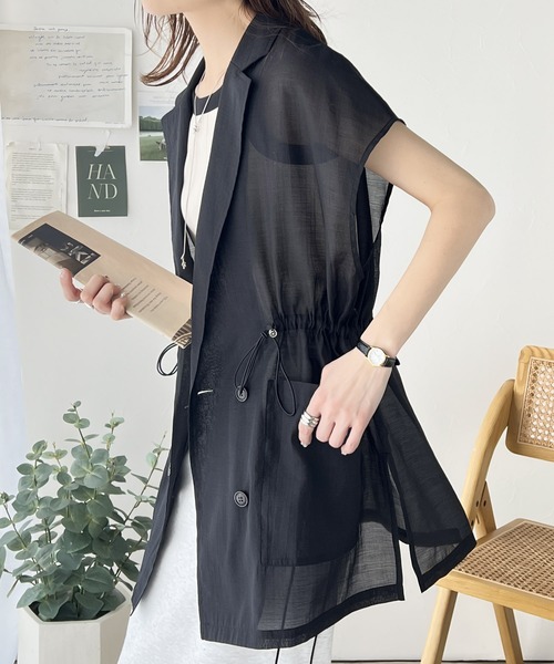 classicalelf（クラシカルエルフ）の「シンプルコーデを格上げ。ウエストドロストシアーダブルジレ（ベスト・レディース・ブラック/アイボリー/イエロー系その他・LARGE/MEDIUM/SMALL/X-LARGE）」の22枚目の写真