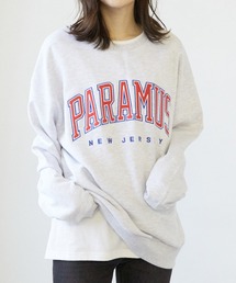 【CHICHI】PARAMUS LOGO / パラマス ミネソタ アーチロゴ 配色刺繍 クルーネック スウェット(BEY)